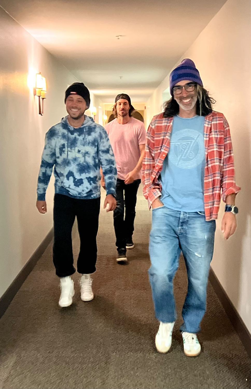 Off court with the team
