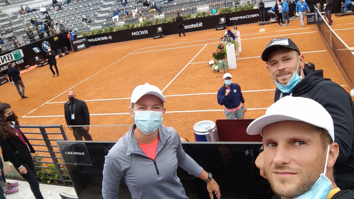 In the players box at the Foro Italico after the Rome final