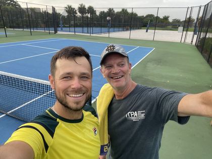 An early morning hit on public courts in Boca Raton