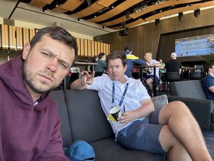In the players lounge in Adelaide