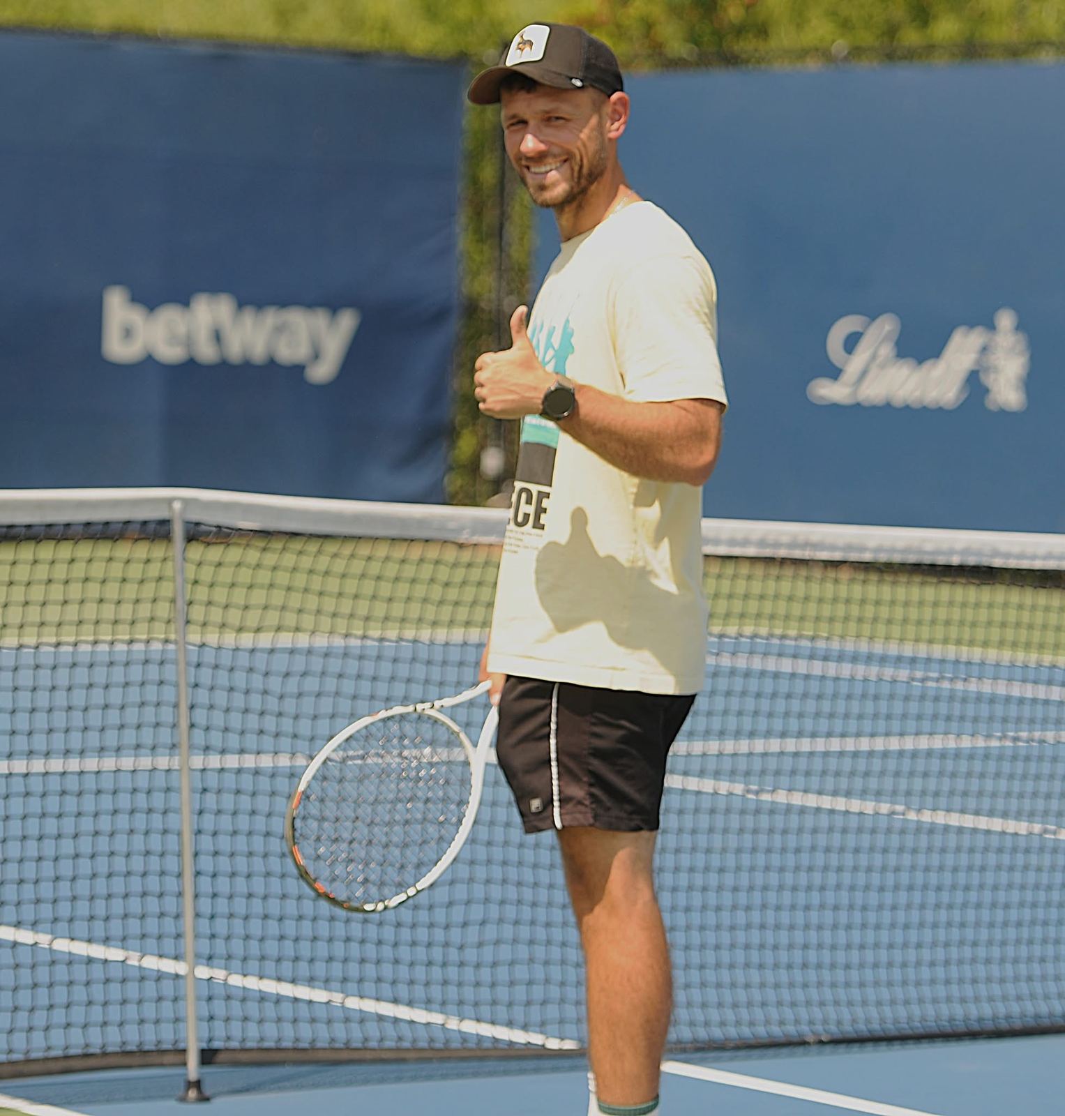 Courtside at a hard-court tournament