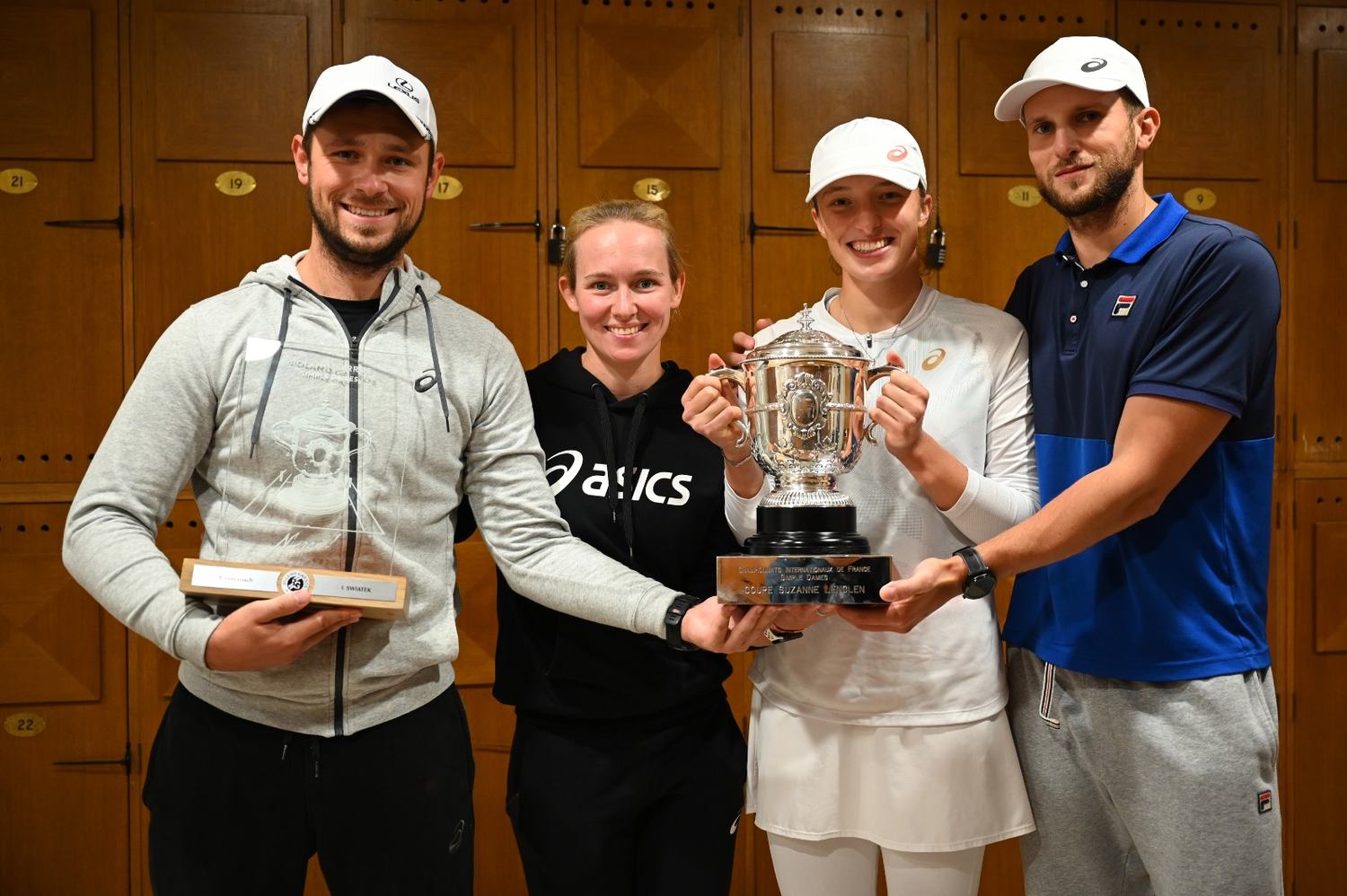 With the team and a trophy