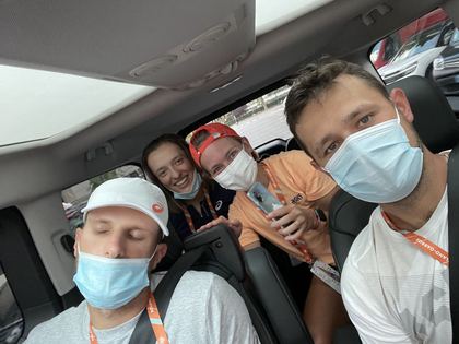 In the tournament car at Roland Garros