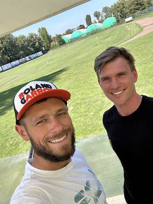 At a driving range in Warsaw between blocks