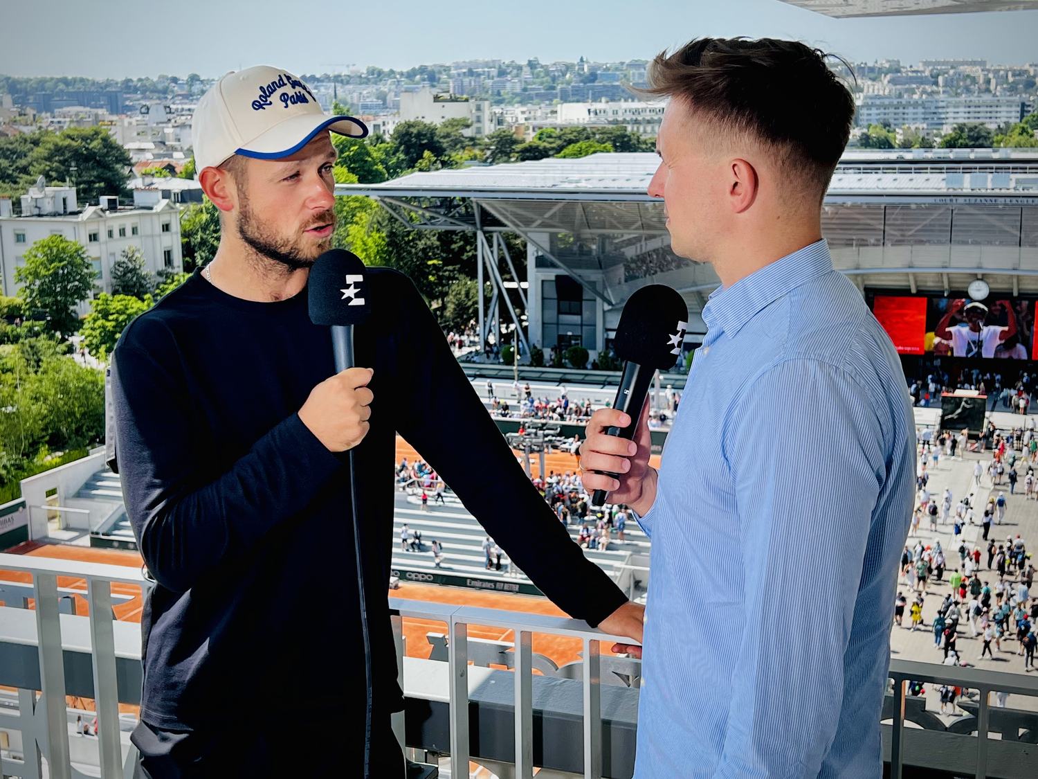 On camera at Roland Garros