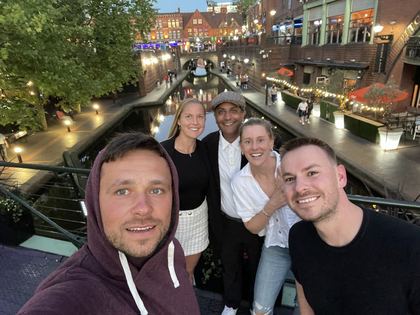 An evening by the canals in Birmingham during grass season