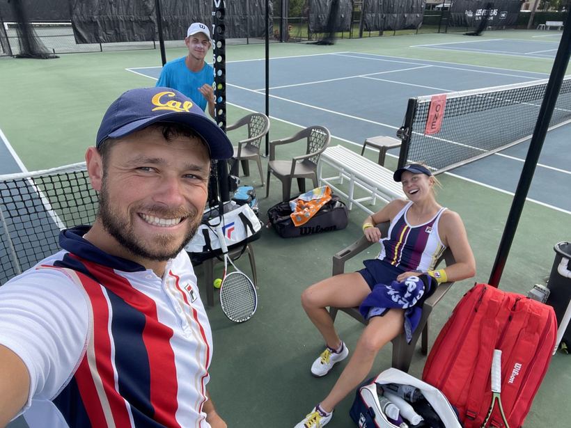 A pre-season session on the practice courts in Florida